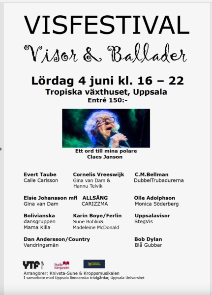 Visor & ballader 2022 - Visfestival i Uppsala @ Gräsmattan vid Tropiska växthuset